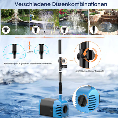 Biling Solar Teichpumpen Set 12W - Filter & Springbrunnen