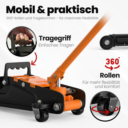 Rangierwagenheber 2,5T extra flach – Hydraulisch Orange