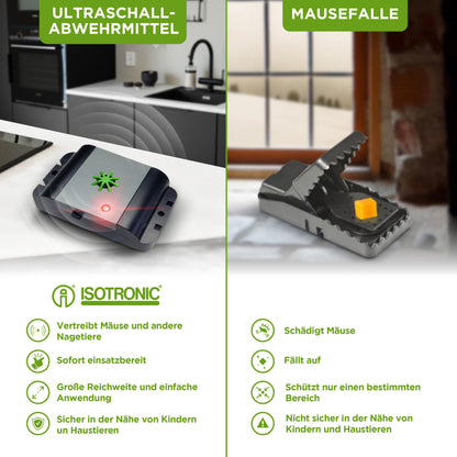 ISOTRONIC Mäuse- & Rattenabwehr Ultraschall – Regenwasserdicht