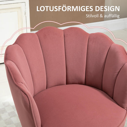HOMCOM Esszimmerstuhl Sessel – Küche & Esszimmer Rosa