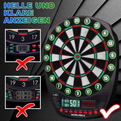 WIN.MAX Elektronische Dartscheibe Profi Set, 34 Spiele, 354 Varianten