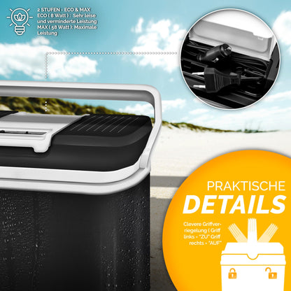 tillvex Kühlbox elektrisch 24L kühlt & wärmt – Anthrazit