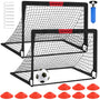 VAVOSPORT Fussballtore für Kinder, 2er Set faltbar mit Ball Grösse 3, Tore aus Oxford-Gewebe mit Fiberglasstangen