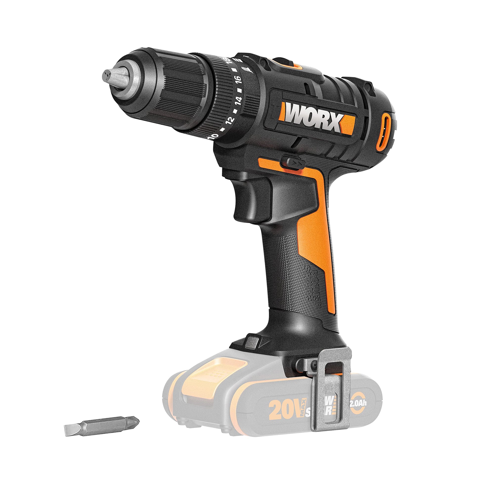 WORX WX370.9 Akku Schlagbohrschrauber - Ohne Akku/Lader. Grünes, pistolenförmiges Gerät zum Bohren und Schrauben in Holz, Metall und Mauerwerk mit Schlagfunktion.