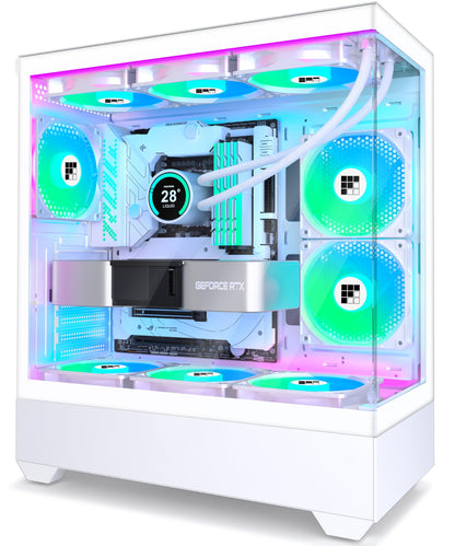 FOIFKIN F1 ATX Mid-Tower Gaming PC Gehäuse - Weiss: Weißes ATX Mid-Tower Gehäuse zum Aufbau eines leistungsstarken Gaming-PCs.
