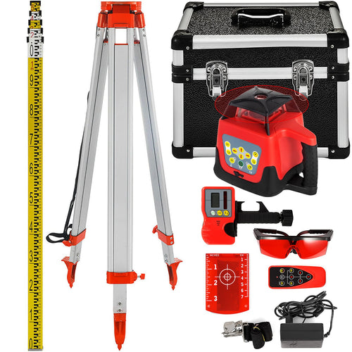 VEVOR Professional 360 Grad Rotationslaser 500m Rot Set