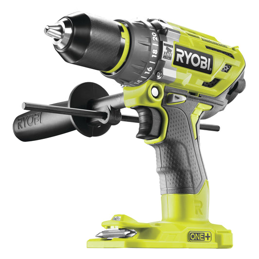 RYOBI R18PD7-0 Brushless Schlagbohrschrauber. Grün-schwarz, Pistolengriff m. Bohrfutter. Bohren/Schrauben in Holz, Metall, Mauerwerk.