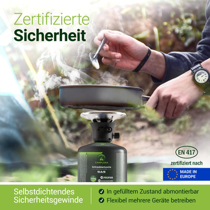 CAMPLORA Gaskartuschen Schraubventil EN417 - 12x 500g Propan/Butan