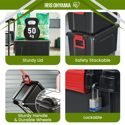 Iris Ohyama SIA-110 Kunststoff-Aufbewahrungsbox - 110l 2er-Set Schwarz