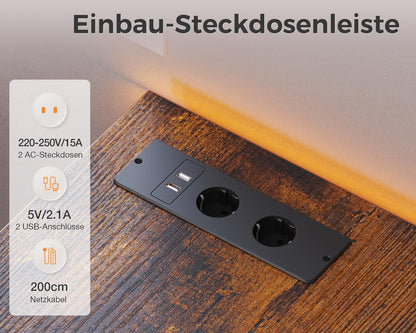 Coleshome Kommode mit 7 Schubladen & LED - Retro Farbe