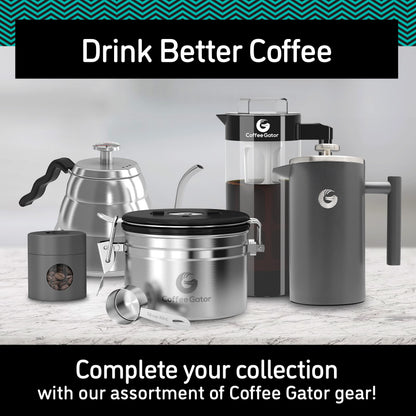 Coffee Gator French Press Kaffeebereiter 1 Liter Edelstahl
