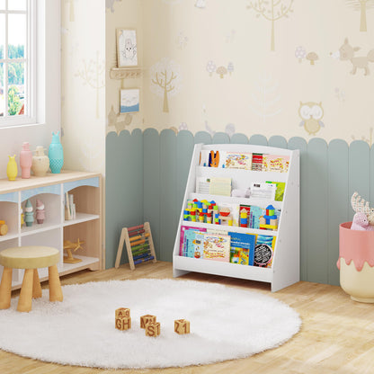 Lestarain Kinderzimmerregal mit 4 Fächern MDF – Weiss