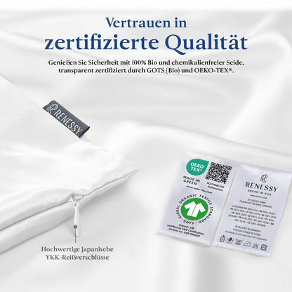 RENESSY Bio-Seidenkissenbezug 80x80 cm – Off-White 22 Momme