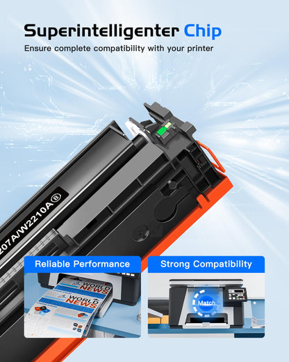 HP Kompatibler Toner 207A/207X Schwarz - 4er-Pack mit Chip