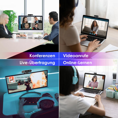 VIZOLINK W8GS 4K Webcam mit Mikrofon, Autofokus und Sichtschutz