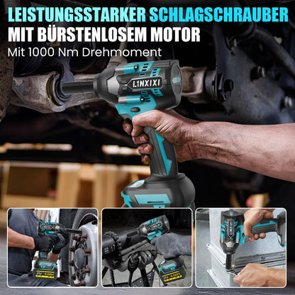 L1NXIXI Akku-Schlagschrauber 1000 Nm 1/2 Zoll für Makita 18V