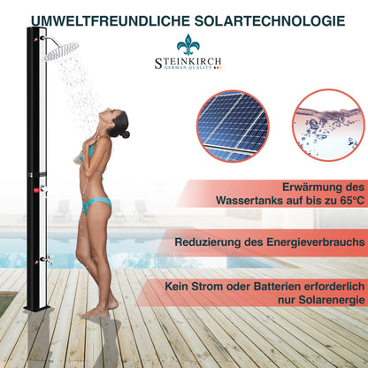 Steinkirch Solar Gartendusche 35L – Ø 300mm Edelstahl