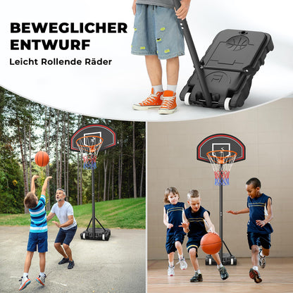 YOLEO Kinder Basketballständer Outdoor - Höhenverstellbar mit Rollen