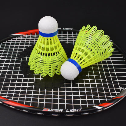 Senston Badmintonschläger-Set Graphit mit 2 Federbällen und Tasche