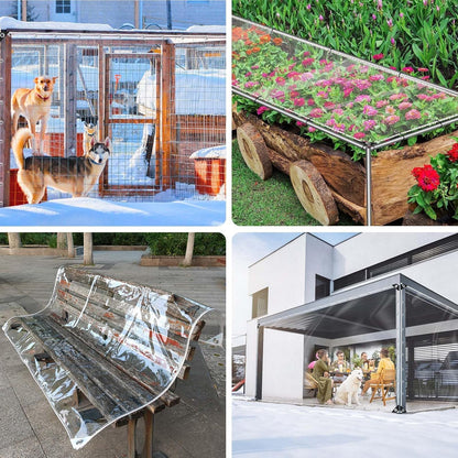 Transparente PVC Abdeckplane mit Ösen, wasserdicht - 2.5x3m