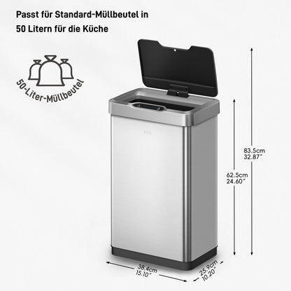 EKO Mirage-T 50L Sensor Mülleimer - Edelstahl rechteckig
