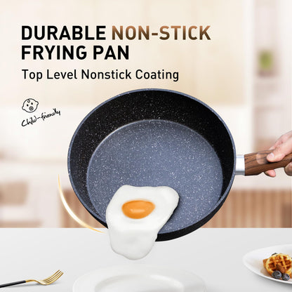 DishDelight Topfset Induktion Granit Antihaft - 12-teilig schwarz