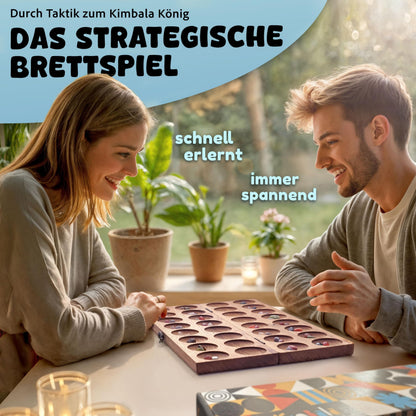 Spielario Kimbala Steinchenspiel aus Holz – Kalaha für 2 Spieler