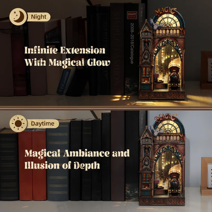 FUNPOLA Magische Station LED 3D Holzpuzzle Book Nook Kit