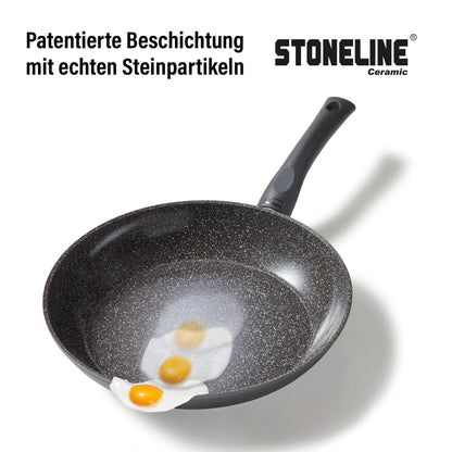 STONELINE Ceramic Bratpfanne 28 cm mit Glasdeckel, PFAS-frei