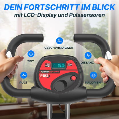 Ultrasport F-Bike Klappbares Ergometer für Fitness – rosa