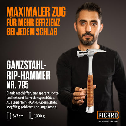PICARD Ganzstahl-Rip-Hammer 795 - Amerikanische Form 1000g glatt