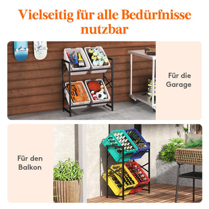 Lifewit Getränkekistenregal aus Metall für 4 Kisten, 300 kg, Schwarz