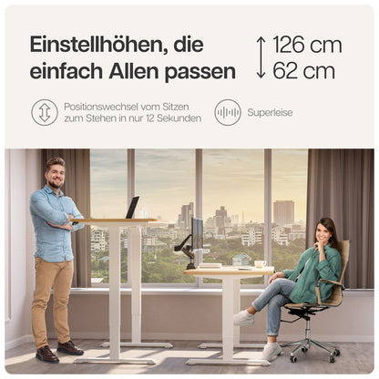 Desktronic Höhenverstellbarer Schreibtisch Gestell – Elektrisch Dual-Motor