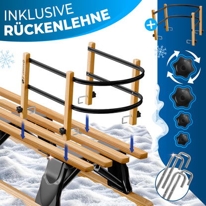 KESSER Holzschlitten Davoser Klappbar 110 cm – Buche/Schwarz