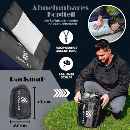 SkinWalker Deckenschlafsack -18°C – Polarfleece & Kissen