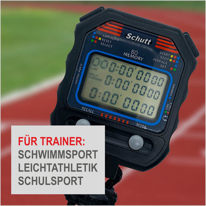 Schütt Stoppuhr PC-90 digital mit 60 Memory und Druckpunktmechanik