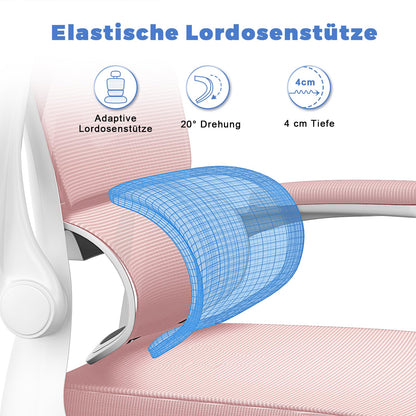 naspaluro Ergonomischer Bürostuhl Schreibtischstuhl – Rosa