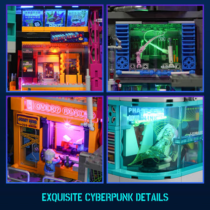 Lumibricks Cyberpunk Spielhalle Klemmbausteine Set mit 2580 Teilen