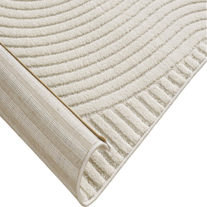 Teppich-Traum Designer Läufer 3D Bogen Muster Creme - 80x300cm