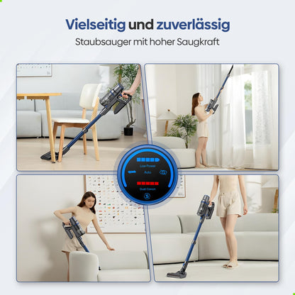 Olvy Akku-Staubsauger mit Wischfunktion, 350 W, 35 kPa, HEPA-Filter