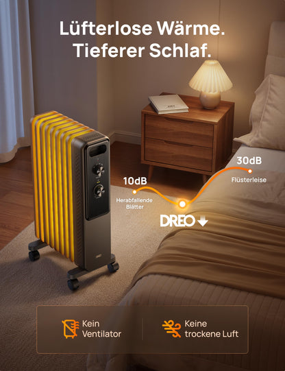 DREO Ölradiator DR-HSH033 2000W mit Thermostat, 9 Rippen
