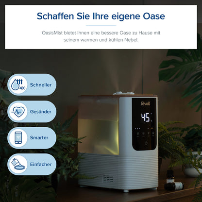 LEVOIT Smart Luftbefeuchter Warm- & Kaltnebel – Weiss