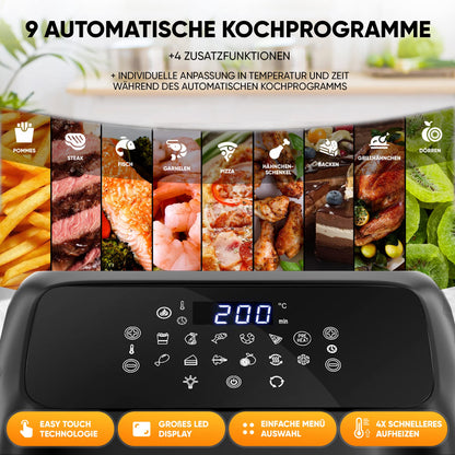 Stillstern Heissluftfritteuse XXL 12L Air Fryer ohne Öl