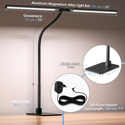 EYOCEAN Doppelkopf Monitorlampe – Dimmbar mit Fernbedienung