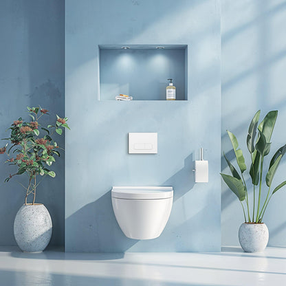 Wunderbad Drückerplatte 2-Mengen für Geberit Sigma/Delta - Weiss Matt