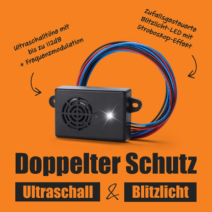 MarderSICHER Ultra Marderschutz Auto – Ultraschall & Blitzlicht