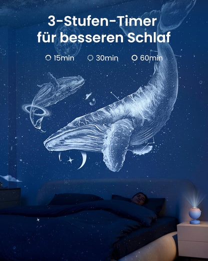 POCOCO Sternenhimmel Projektor, Galaxy Nachtlicht mit 2 Discs & Timer