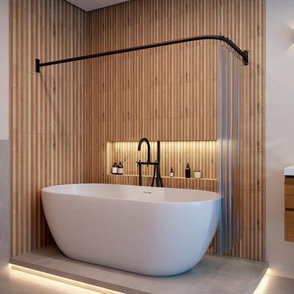 Duschvorhangstange Winkel L/U Form rostfrei ohne Deckenhalterung