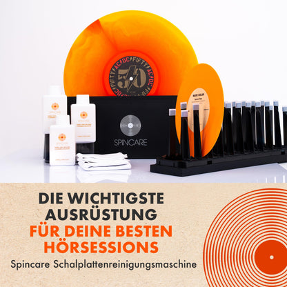 SPINCARE Schallplatten-Reinigungssystem mit Reinigungslösung, 500 LPs