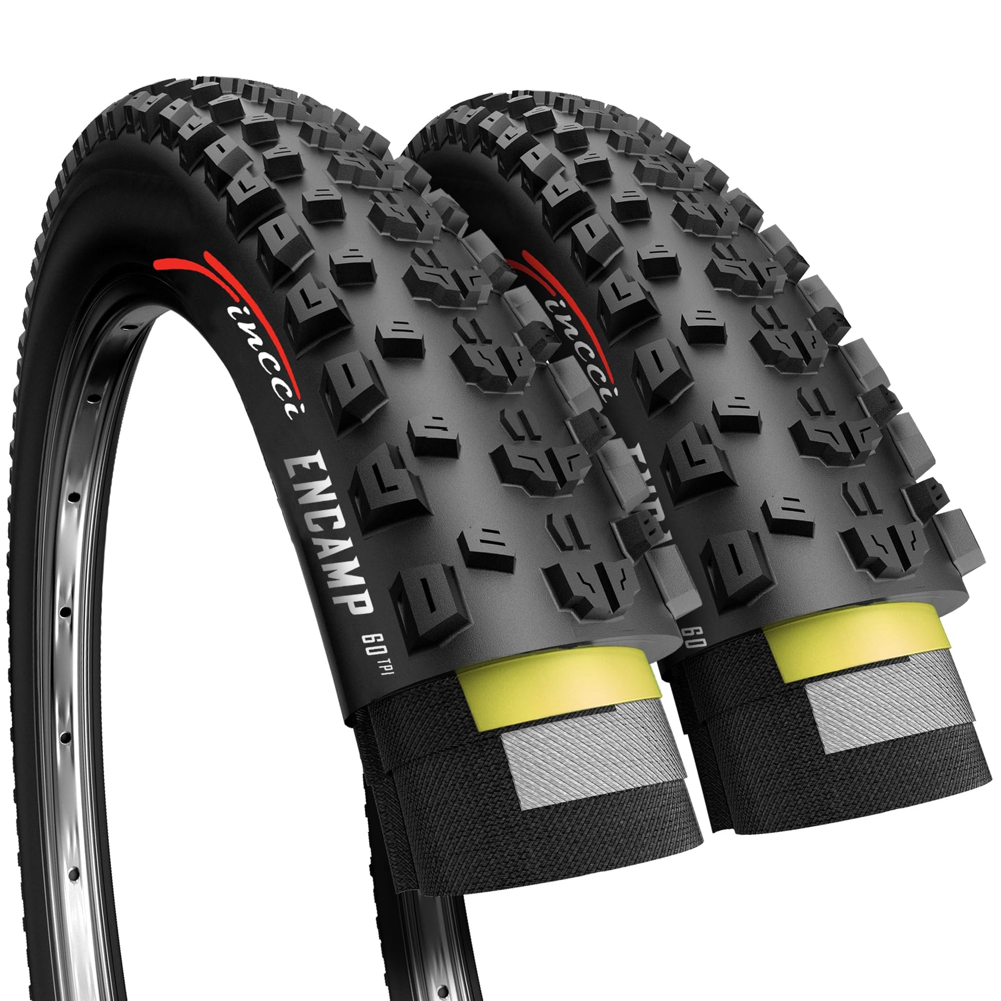 Fincci Fahrradreifen 27.5 x 2.25 Zoll Kevlar faltbar 2er-Pack, MTB-Reifen mit Stollenprofil